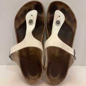 Birkenstock Women's Gizeh White T Thongs Flat Sandal Size EU 40 US 9
